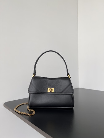 Ba*len*cia*ga women's rodeo nano bag with chain in black 16 x 9.9 x 4.5 cm