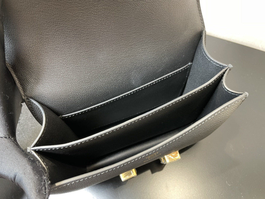 Hermès Constance 19 Epsom Gold Hardware 7.25"  x 6.25"  x 2.25"
