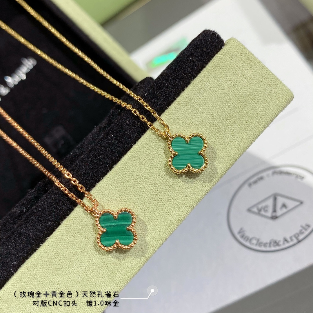 V*N CL*F & arpels mini four-leaf clover necklace diameter approx 1.0cm, chain length approx 40+5cm