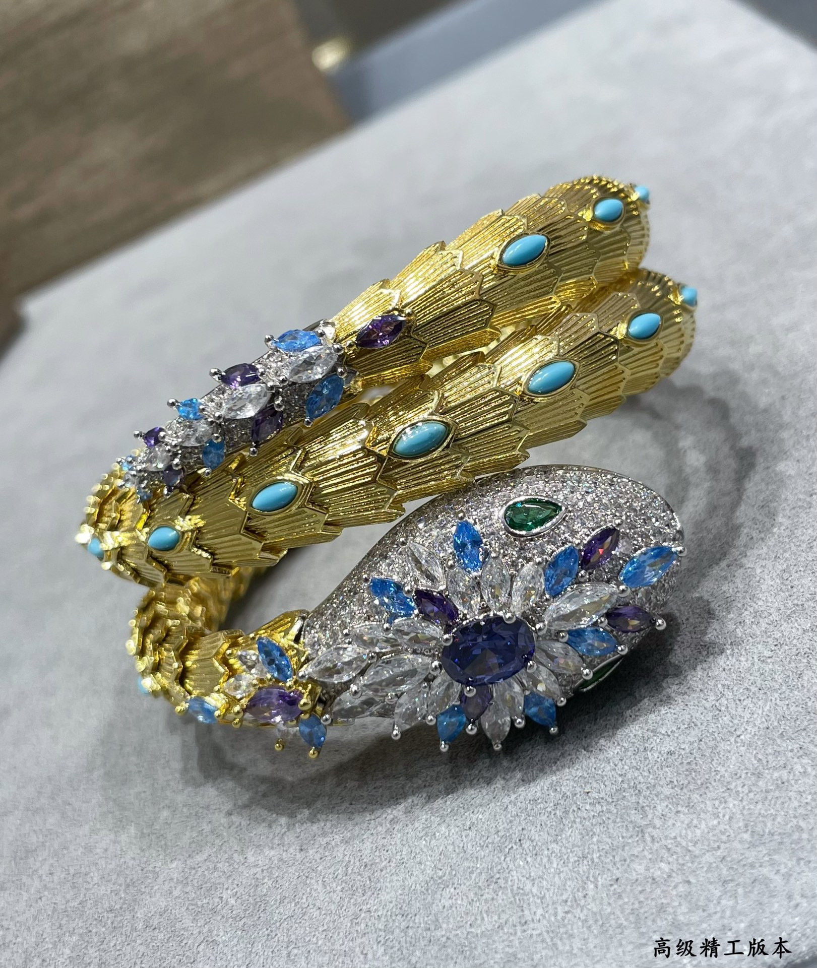 b*l*ai blue Di*m*nd princess snake bracelet