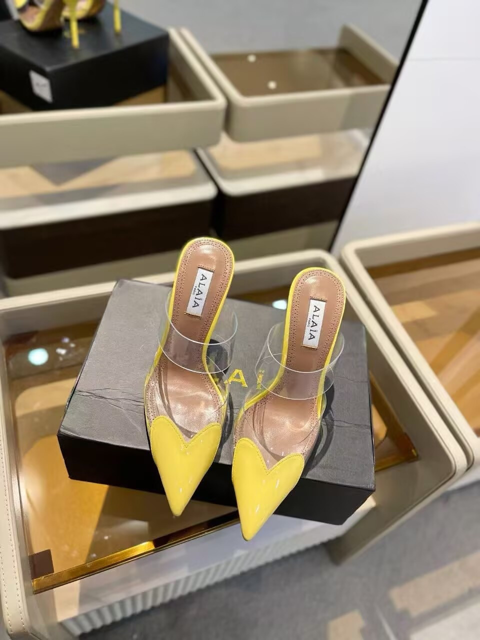 UA ALAÏA Le Coeur Mule Heart-Toe Slingback Pump 10.5cm Heel