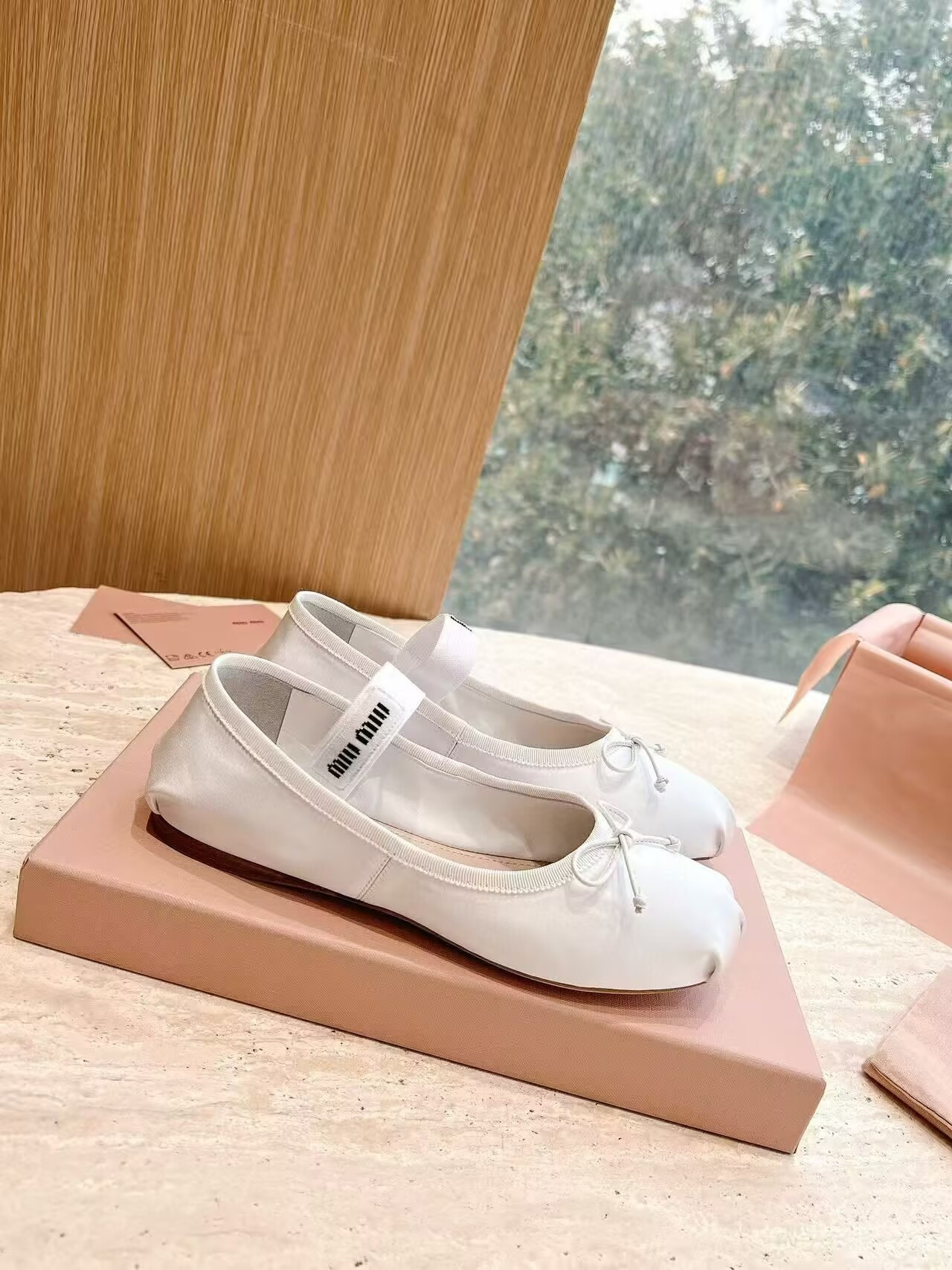 UA Miu Miu Satin Ballerinas
