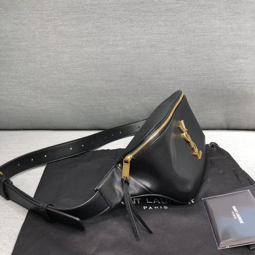 Y*L cassandre classic belt bag in grain de poudre embossed leather 25 x 14 x 3.5 cm