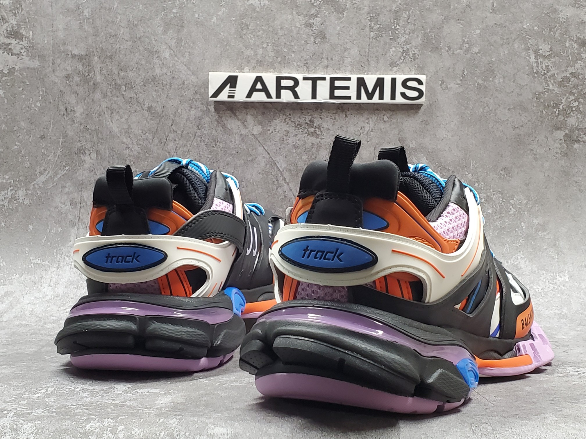 Balenciga Track Trainers Black Orange