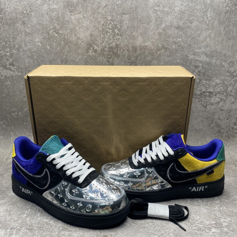 1V x Nike Air Force 1 Low By Virgil Abloh Black Metallic Silver