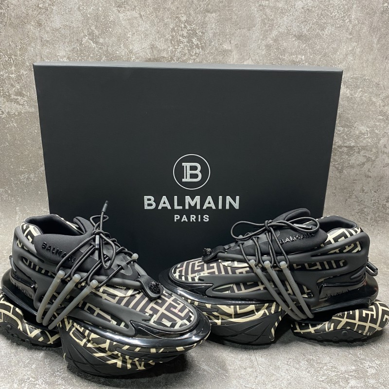 Balmain Unicorn Monogram Neoprene Low-Top Sneakers