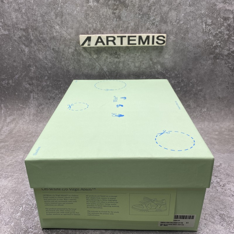 OFF-WHITE OOO Low Out Of Office Calf Leather White Light Blue