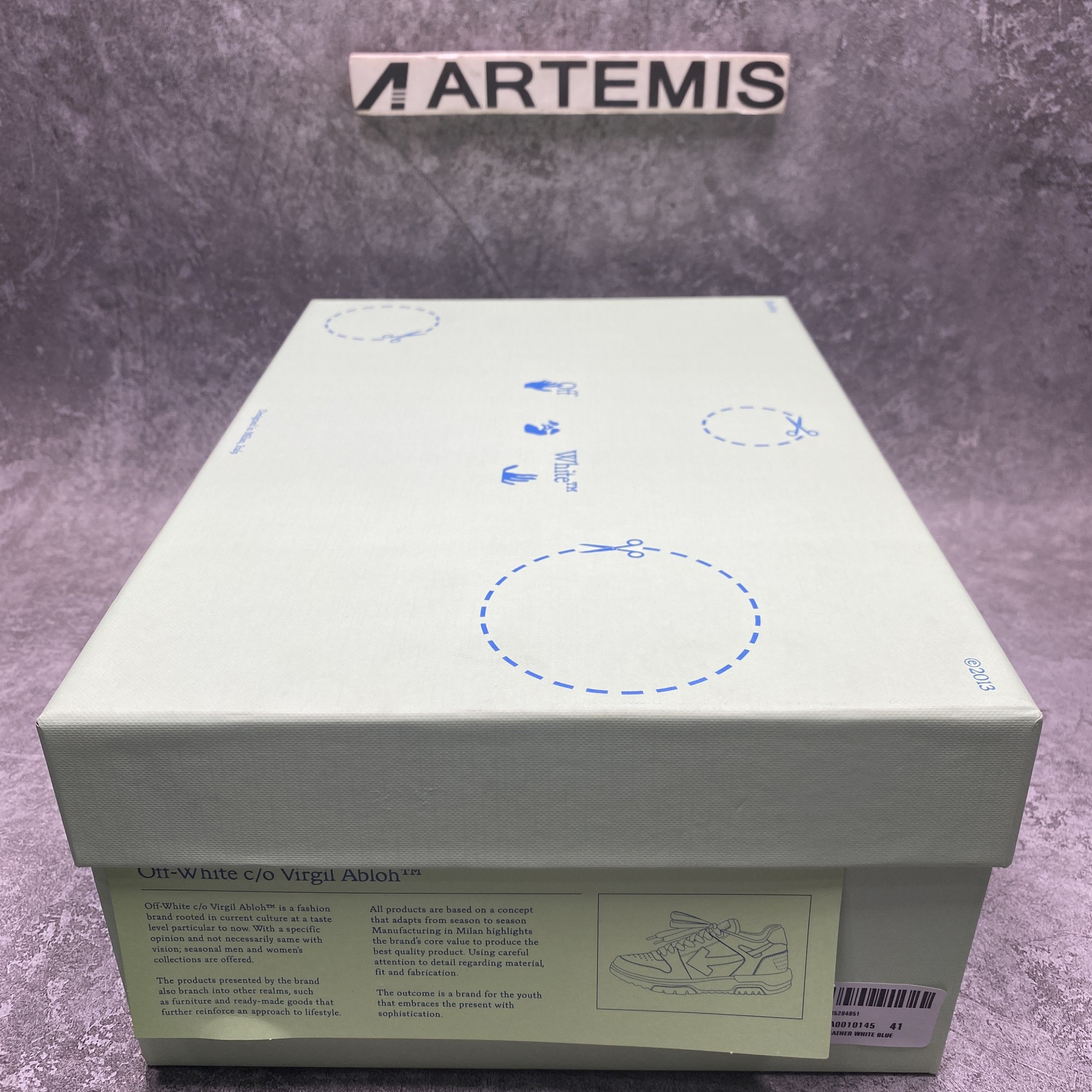 OFF-WHITE Out Of Office OOO Low Tops Blue White