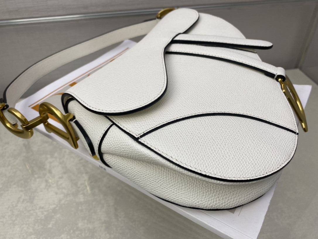 SADDLE BAG WITH STRAP Latte Grained Calfskin 25.5x20x6.5cm