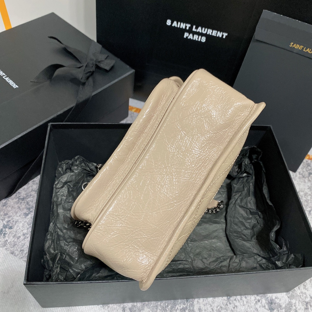 Y*L niki baby in vintage leather beige 8.2 x 6 x 2.9 inches