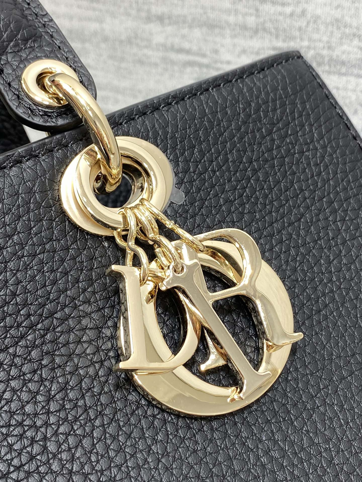 medium lady d-sire my abcD*or bag black bull leather 12 x 8 x 5 inches