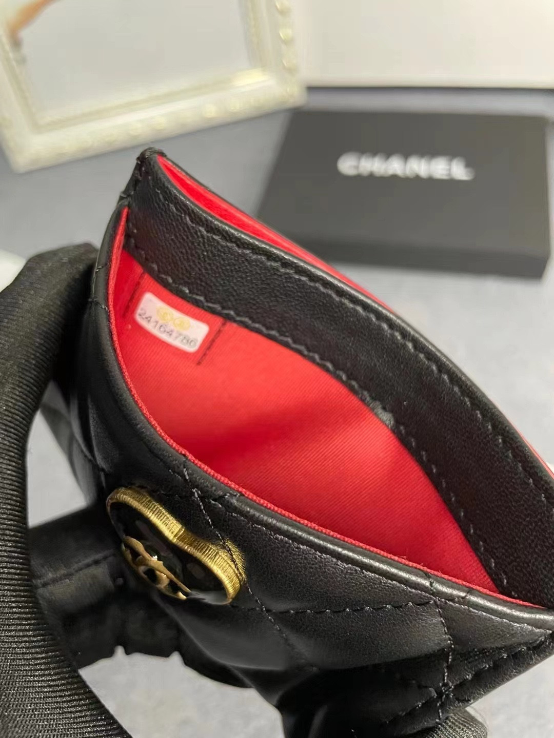 Ch*el card holder 11.2×7.5×0.5cm