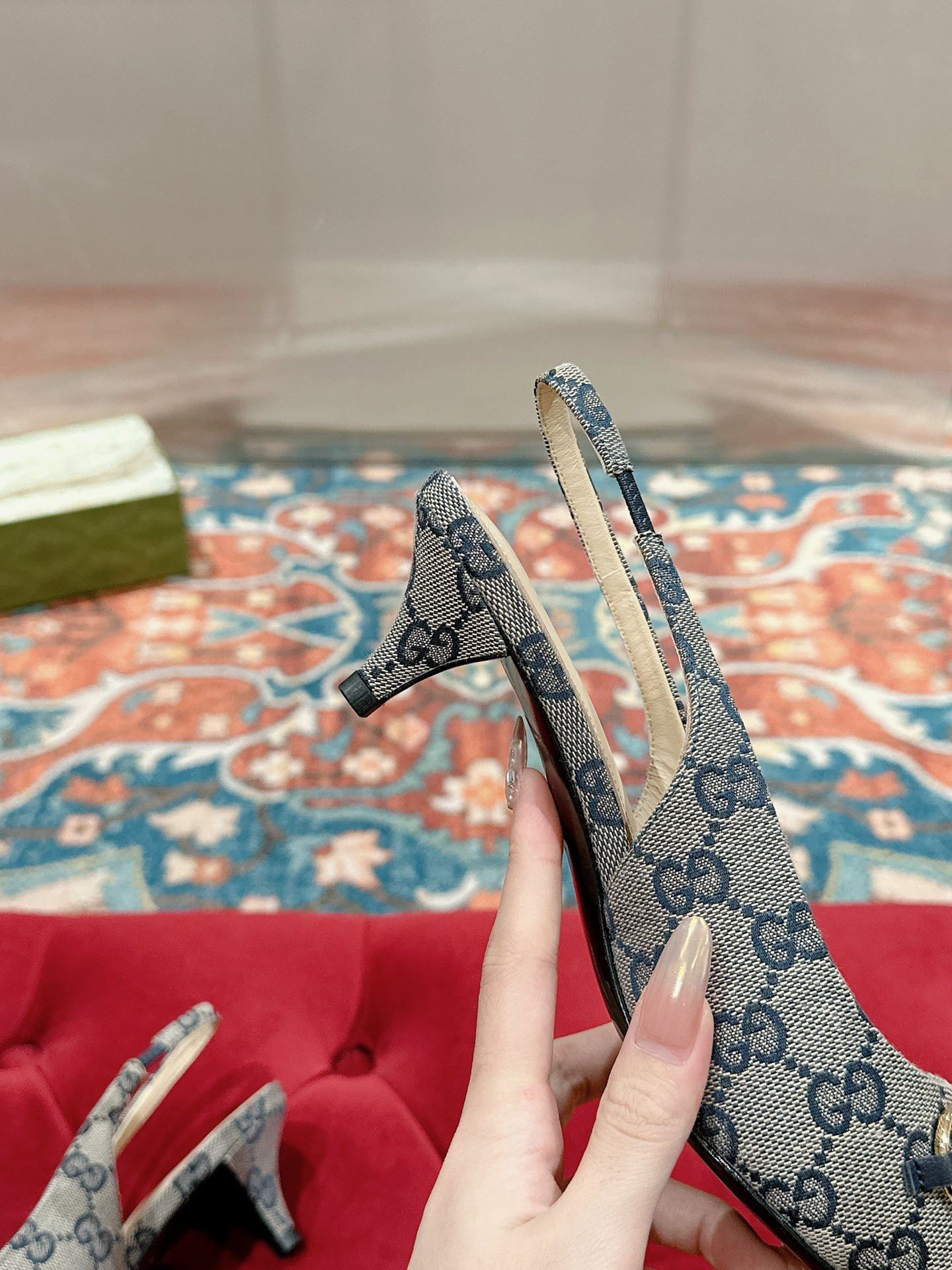 ua G*u*i horsebit slingback pump low heel