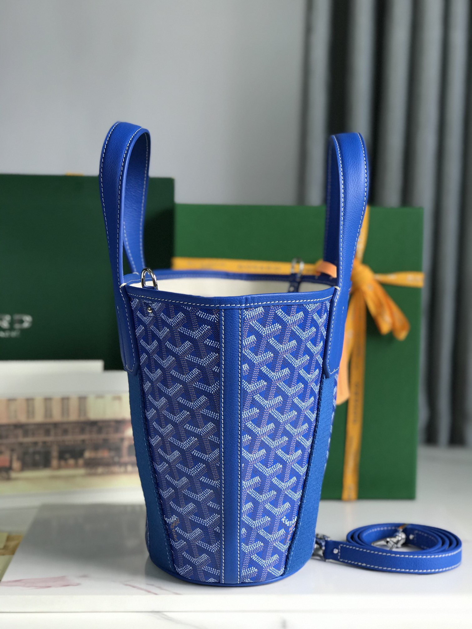 Go*ard Go*ardine belharra pm coral tote palladium hardware 18x14x23cm