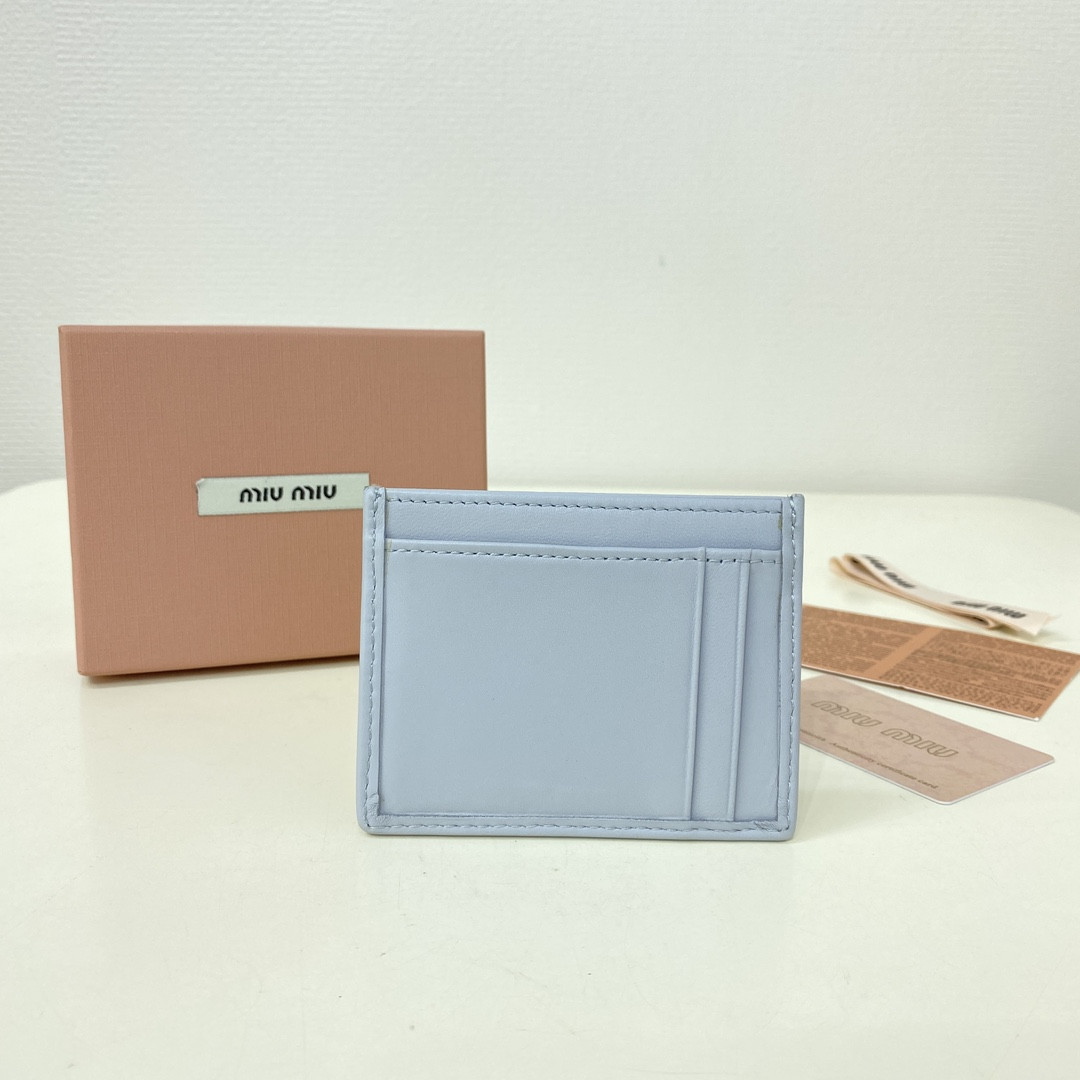 Miu Miu Matelassé nappa leather card holder 8x10.5cm