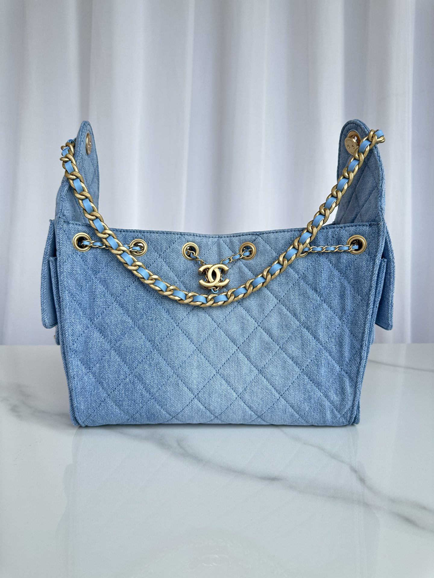 Ch*el 25 small bucket hobo handbag as5293 30x26x14cm