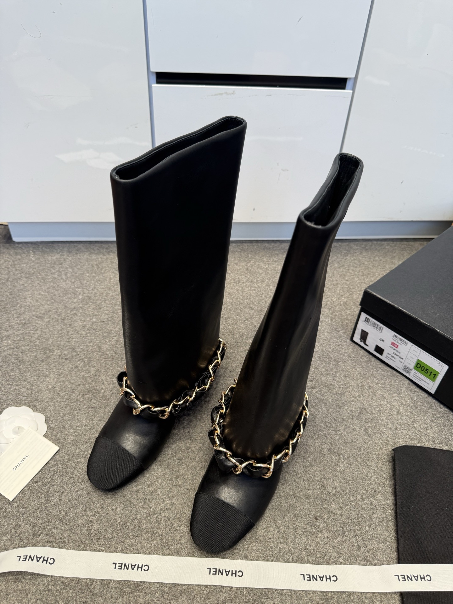 ua Ch*el high boots 5.5cm heel